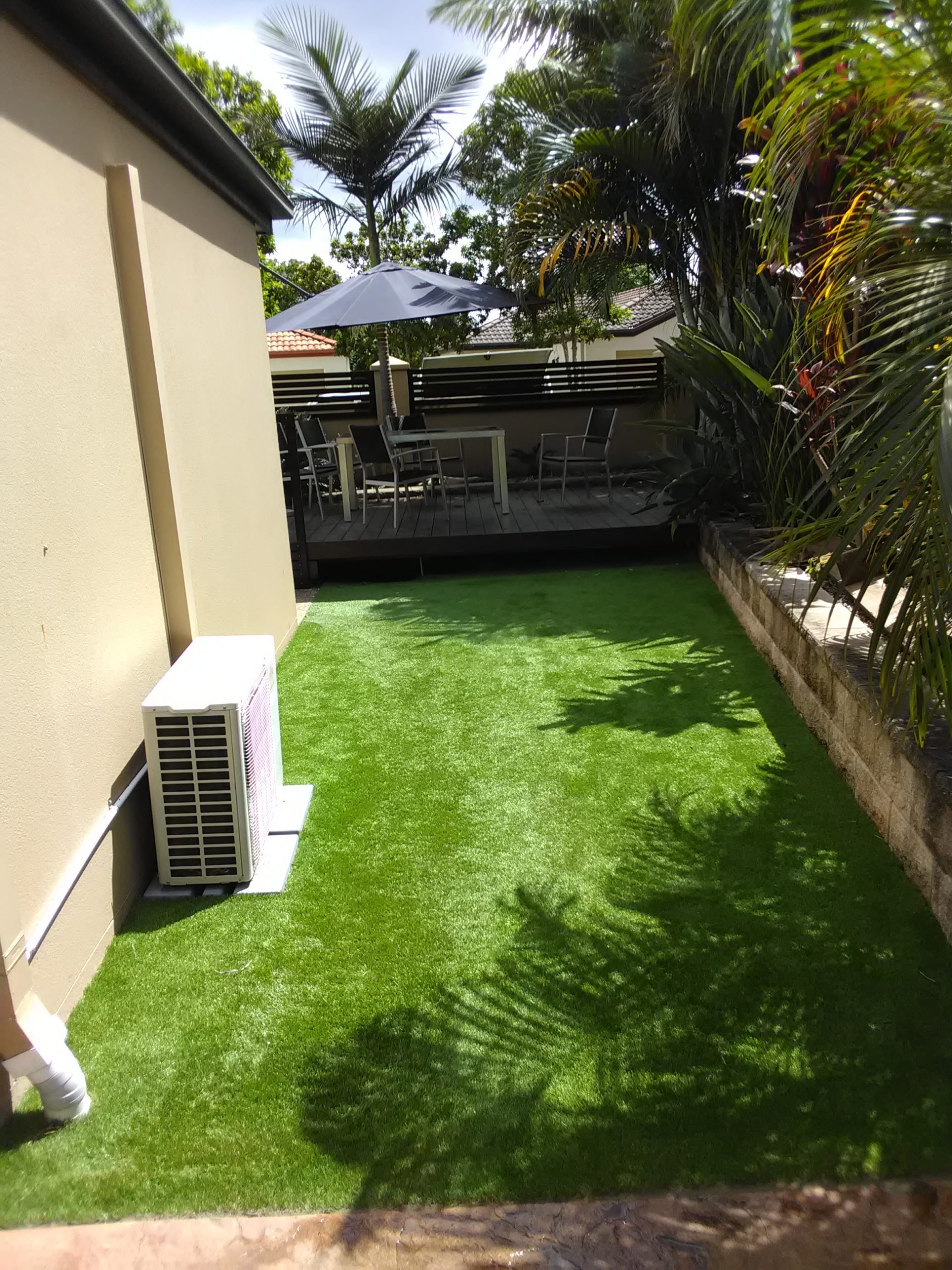 sideway with synthetic grass