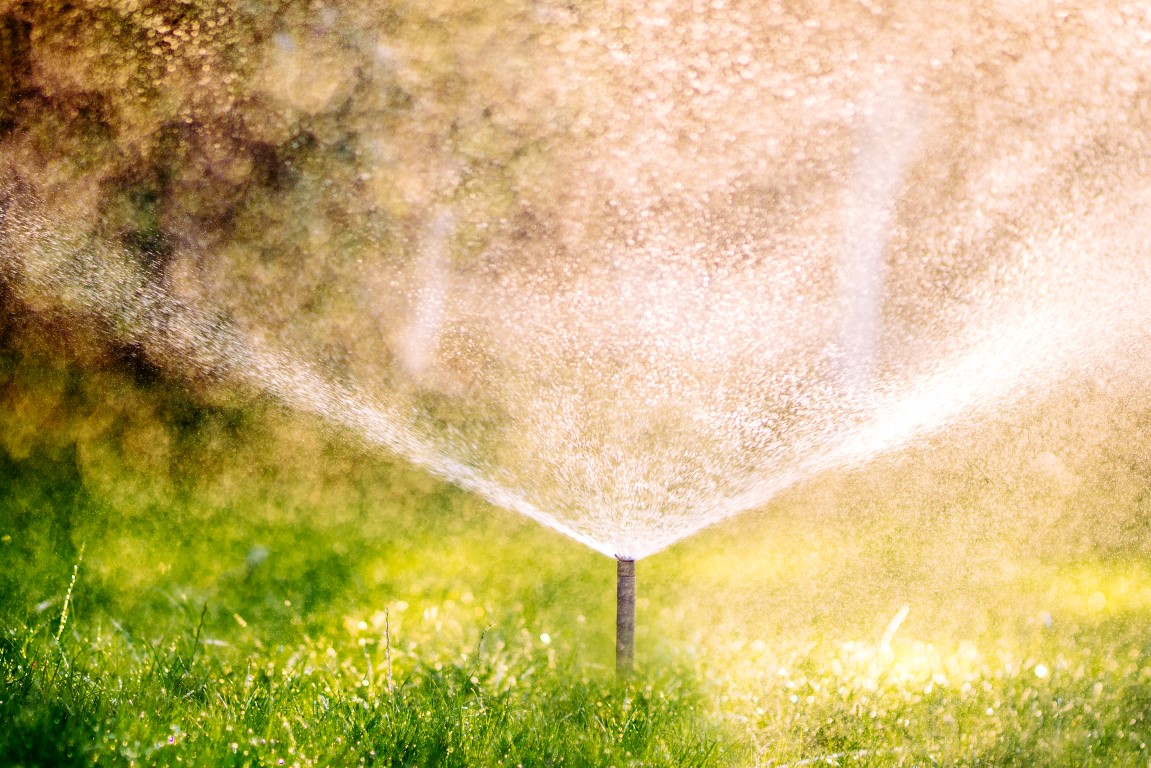 sprinkler system for irrigation of large areas like lawns
